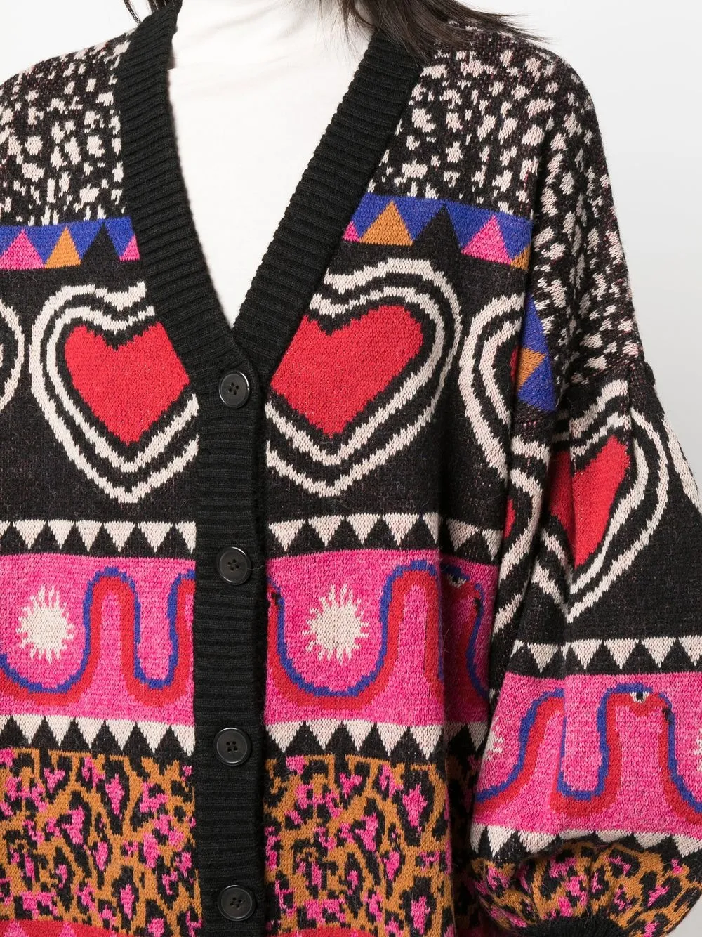 FARM Rio Elements Ainika patterned-jacquard Cardigan - Farfetch