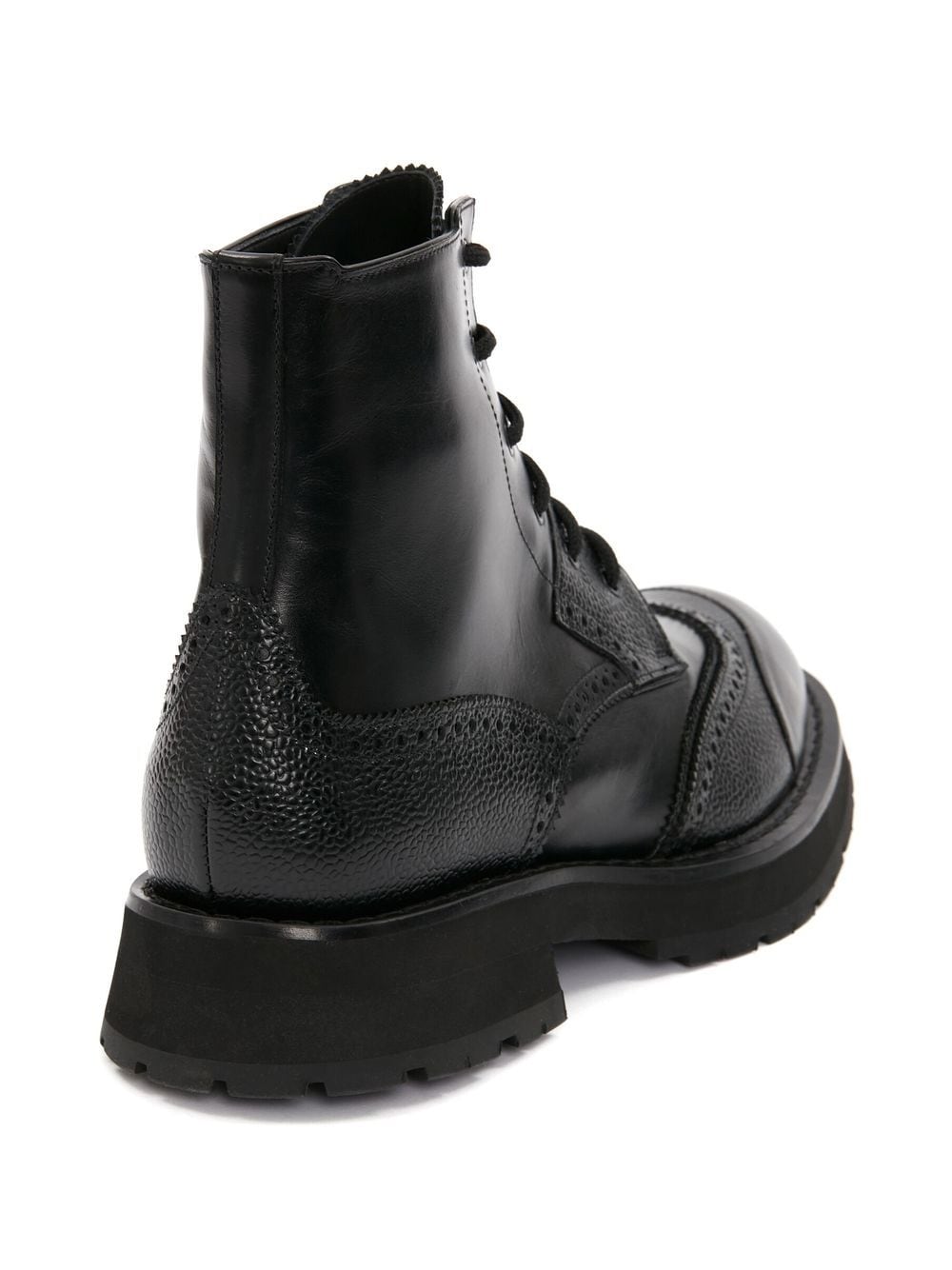 Shop Alexander Mcqueen Punk Worker Lace-up Boots In Black