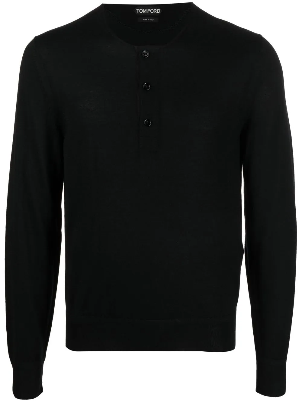 

TOM FORD fine-knit collarless top - Black