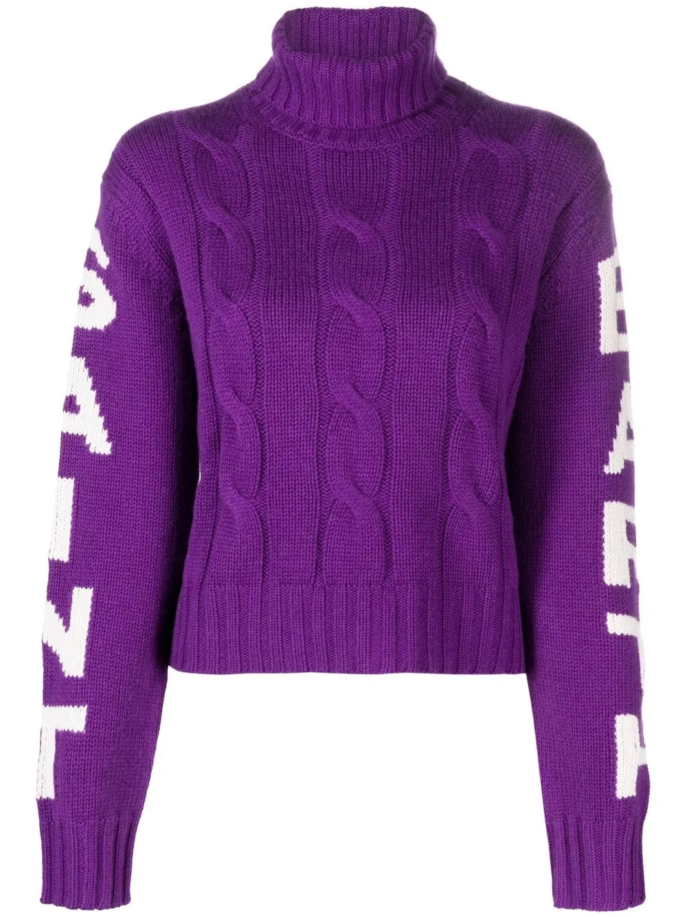 

MC2 Saint Barth logo-print sleeve knit jumper - Purple