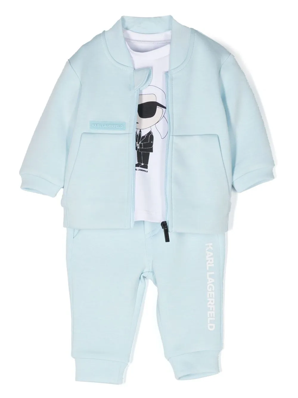 

Karl Lagerfeld Kids logo print three-piece tracksuit - White