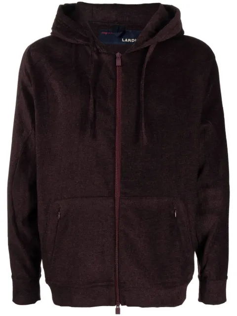 Lardini hoodie con cordones y cierre