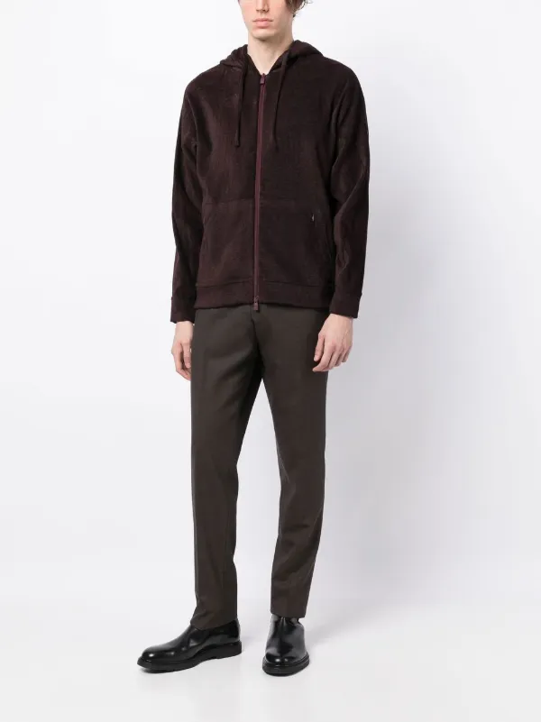 Lardini zip-up Drawstring Hoodie | Brown | FARFETCH