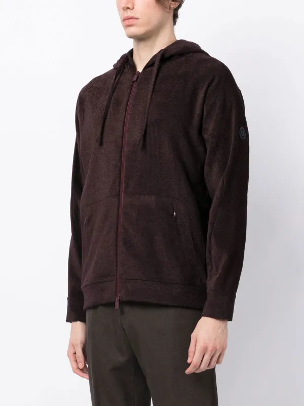 LARDINI|HOOD/ZIP-UP (EQLMML360EQ62030 999) Lardini zip-up Drawstring Hoodie | Brown | FARFETCH