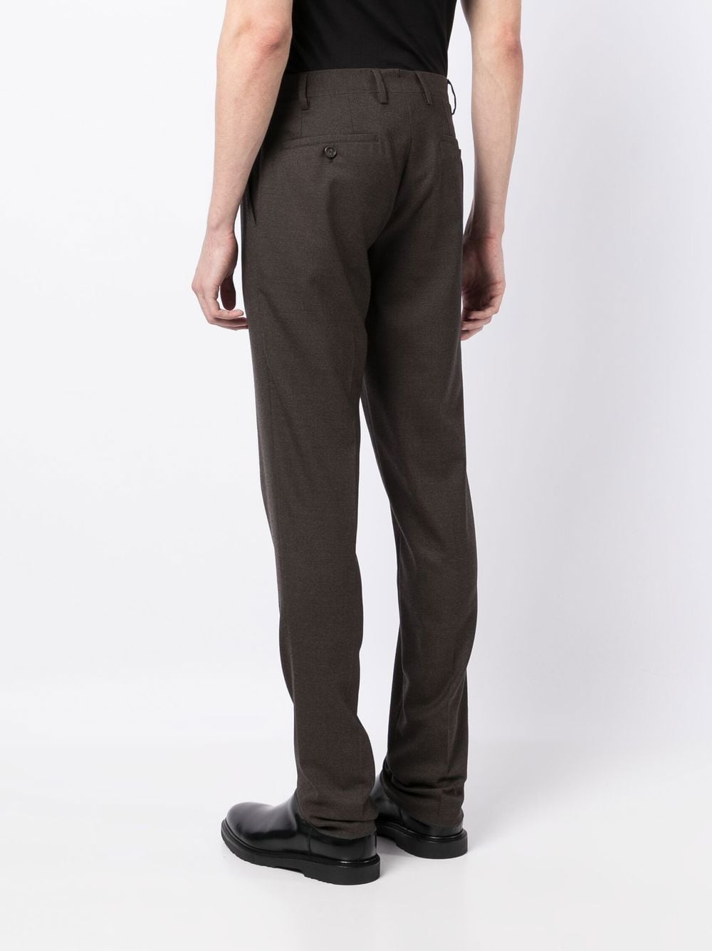 Shop Lardini Straight-leg Tailored Trousers In Brown