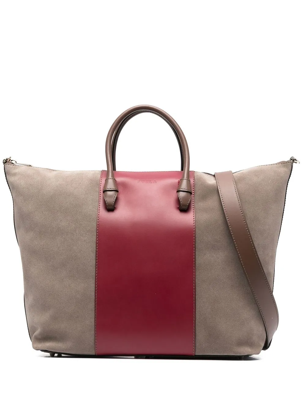 

Furla two-tone large tote bag - Brown