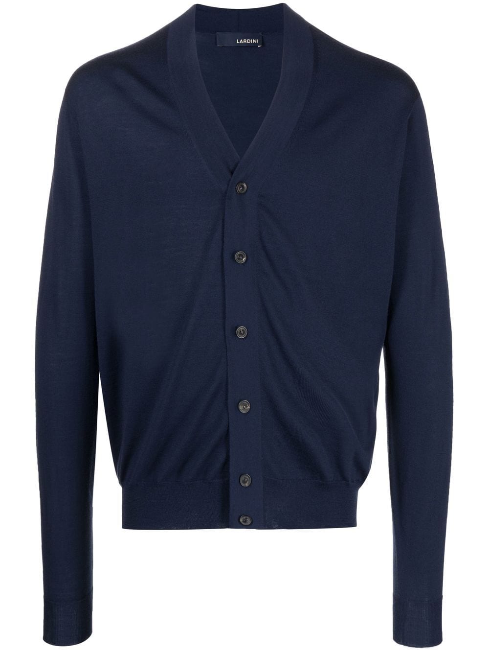 Shop Lardini Button-up Knitted Cardigan In Blue