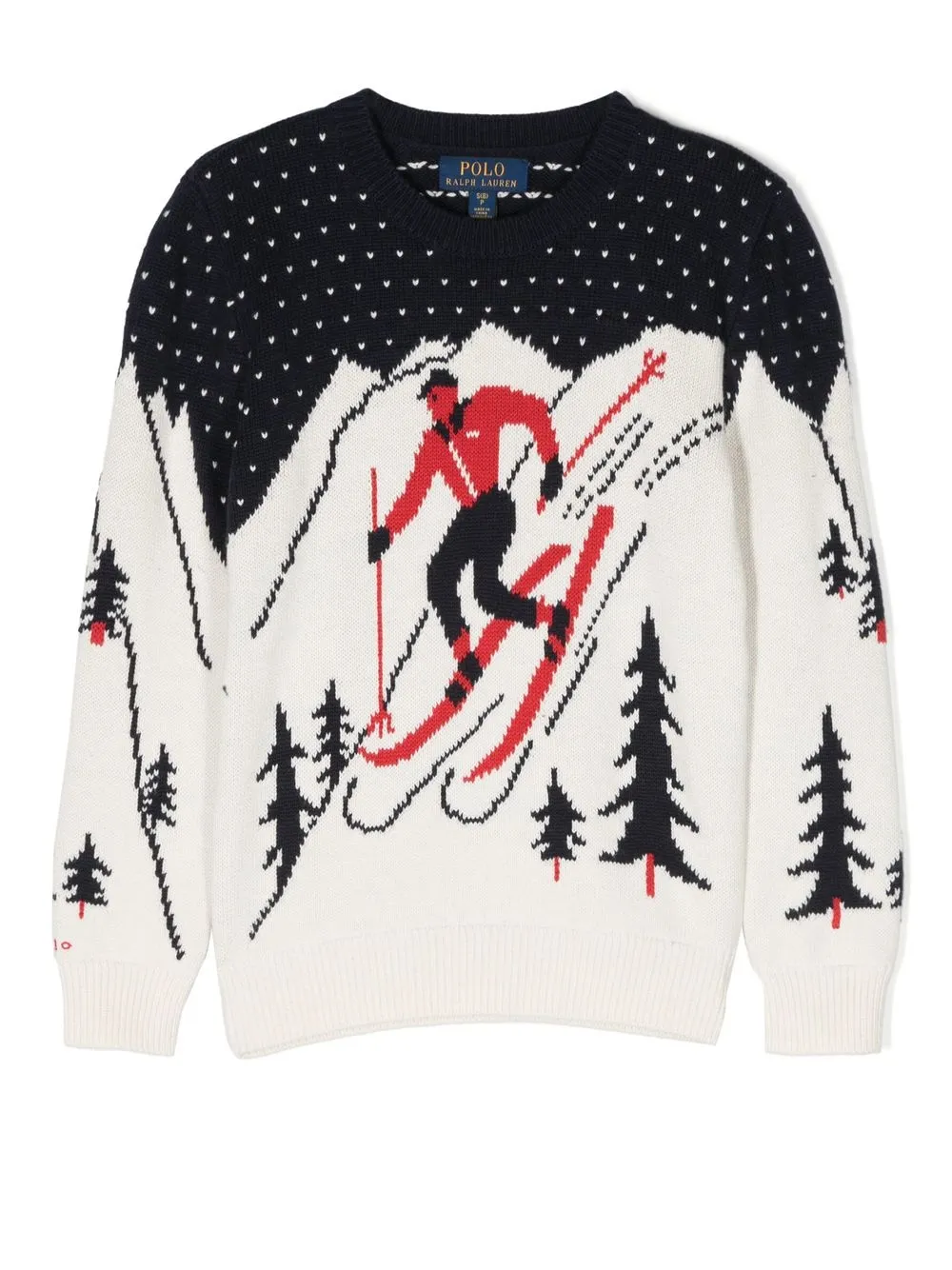 Polo Ralph Lauren Kids' Ski Scene Intarsia-knit Sweater In Blue