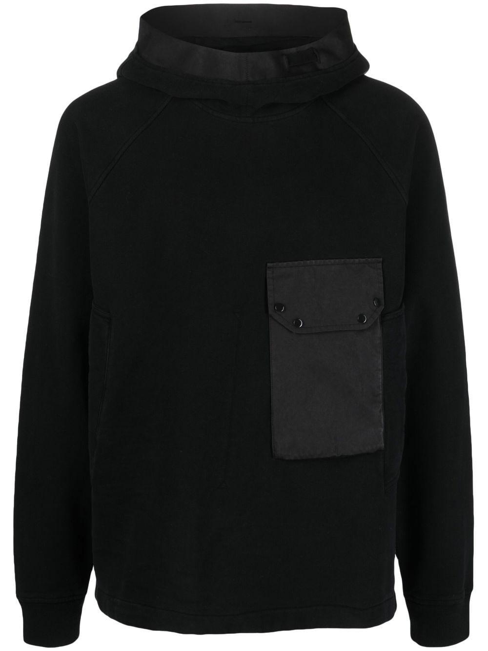 

Ten C cargo-pocket detail hoodie - Black