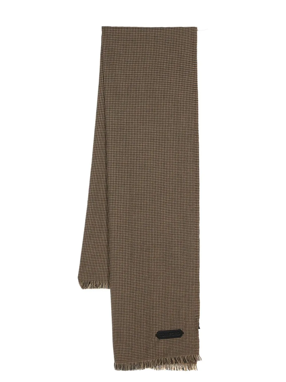 

TOM FORD houndstooth-pattern scarf - Brown