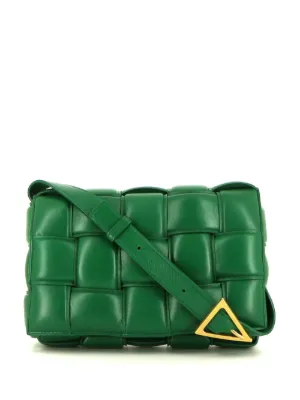 Borsone in pelle con dettaglio intrecciato Farfetch Accessori Borse Borse da viaggio Verde 
