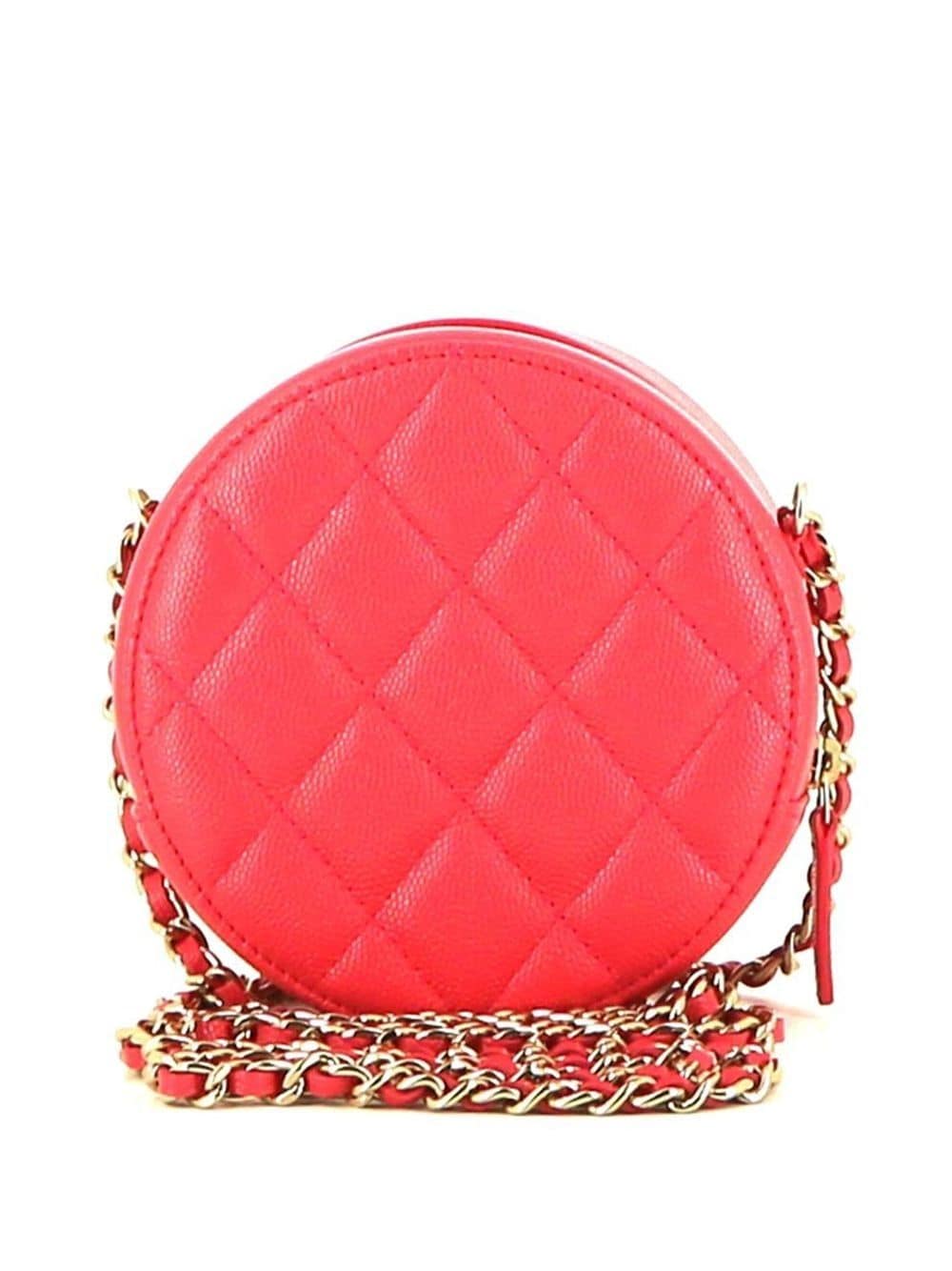 Chanel Mini Round Vanity Bag Handle With Care Pink Caviar 22C – Coco  Approved Studio