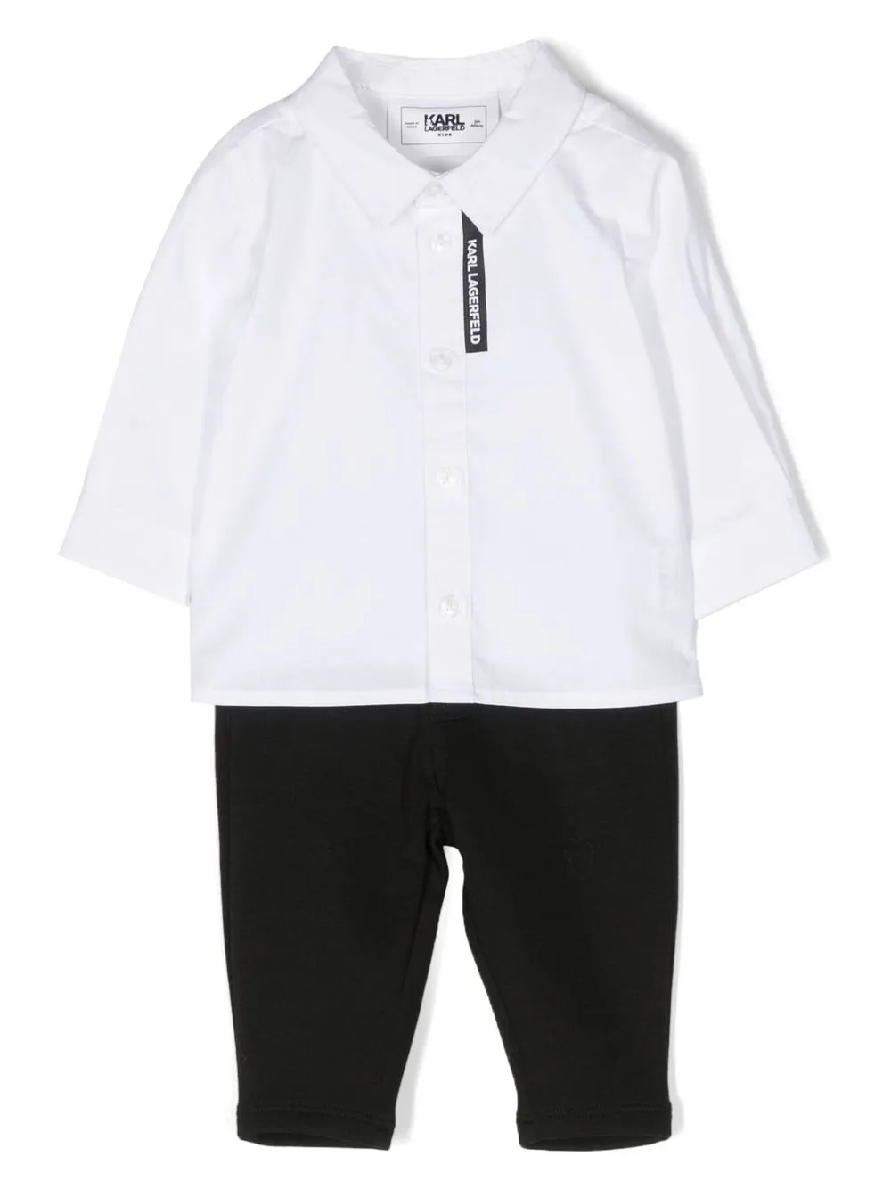 

Karl Lagerfeld Kids two-tone cotton trouser set - White