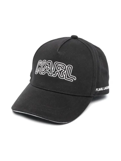 Karl Lagerfeld Kids cappello con visiera e patch logo nero