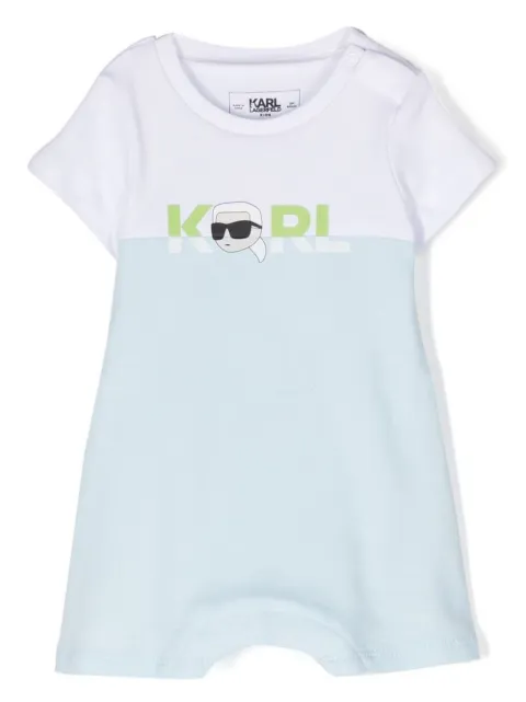Karl Lagerfeld Kids two-tone logo-print romper