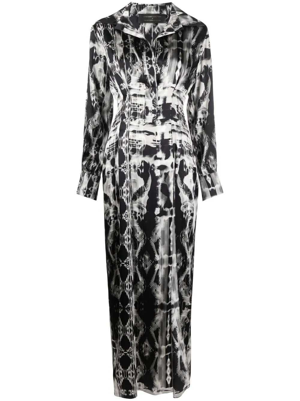 

Atu Body Couture x Tessitura front-slit shirt dress - Black