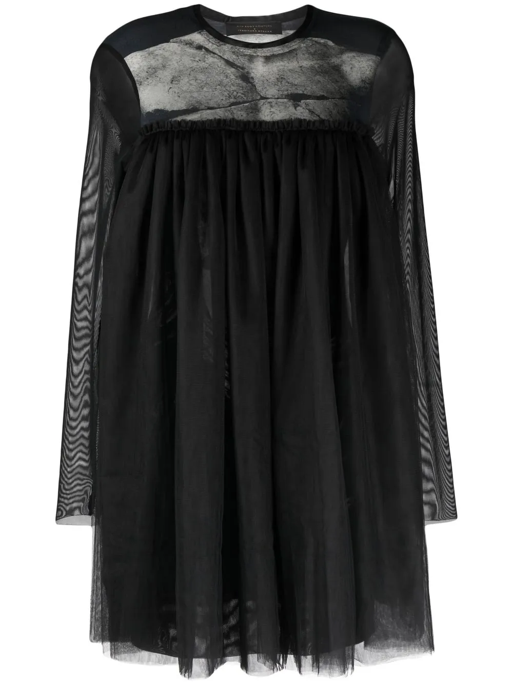 

Atu Body Couture x Tessitura sheer-sleeved flared dress - Black