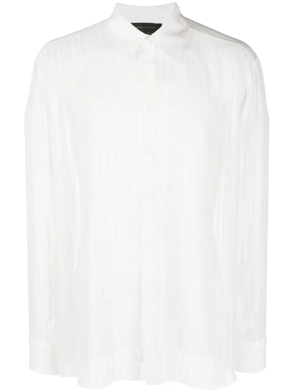 Atu Body Couture Long-sleeve Striped Shirt In White