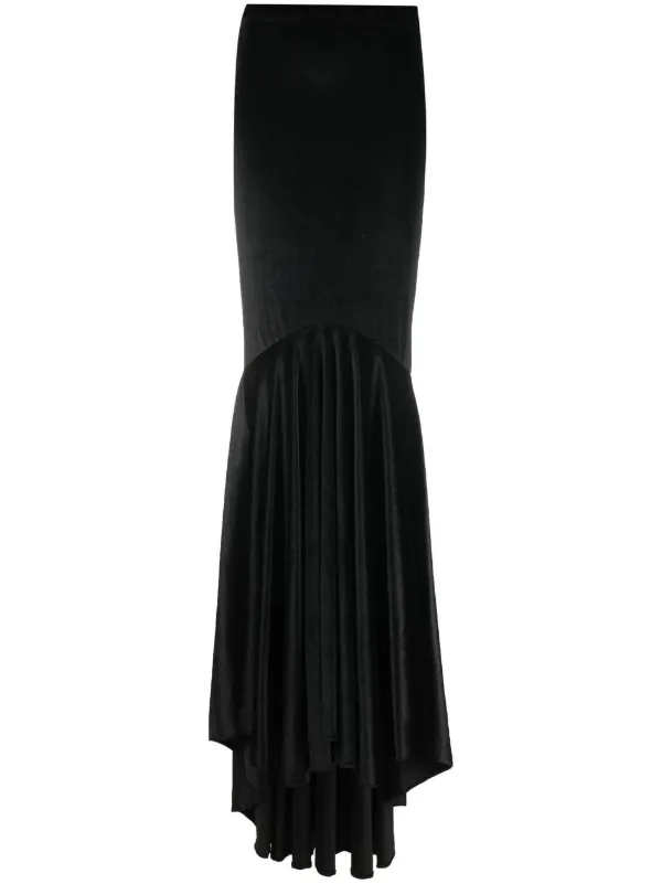 Black fishtail maxi skirt cheap