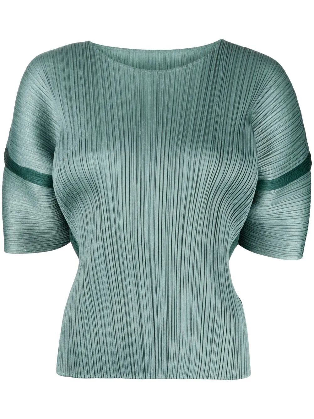 

Pleats Please Issey Miyake fully-pleated short-sleeved blouse - Green