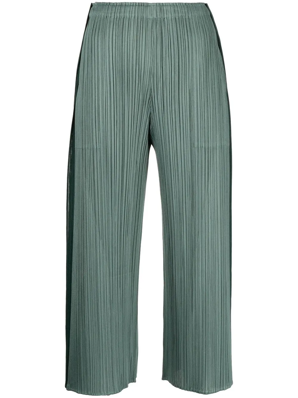 

Pleats Please Issey Miyake plissé-effect cropped trousers - Green