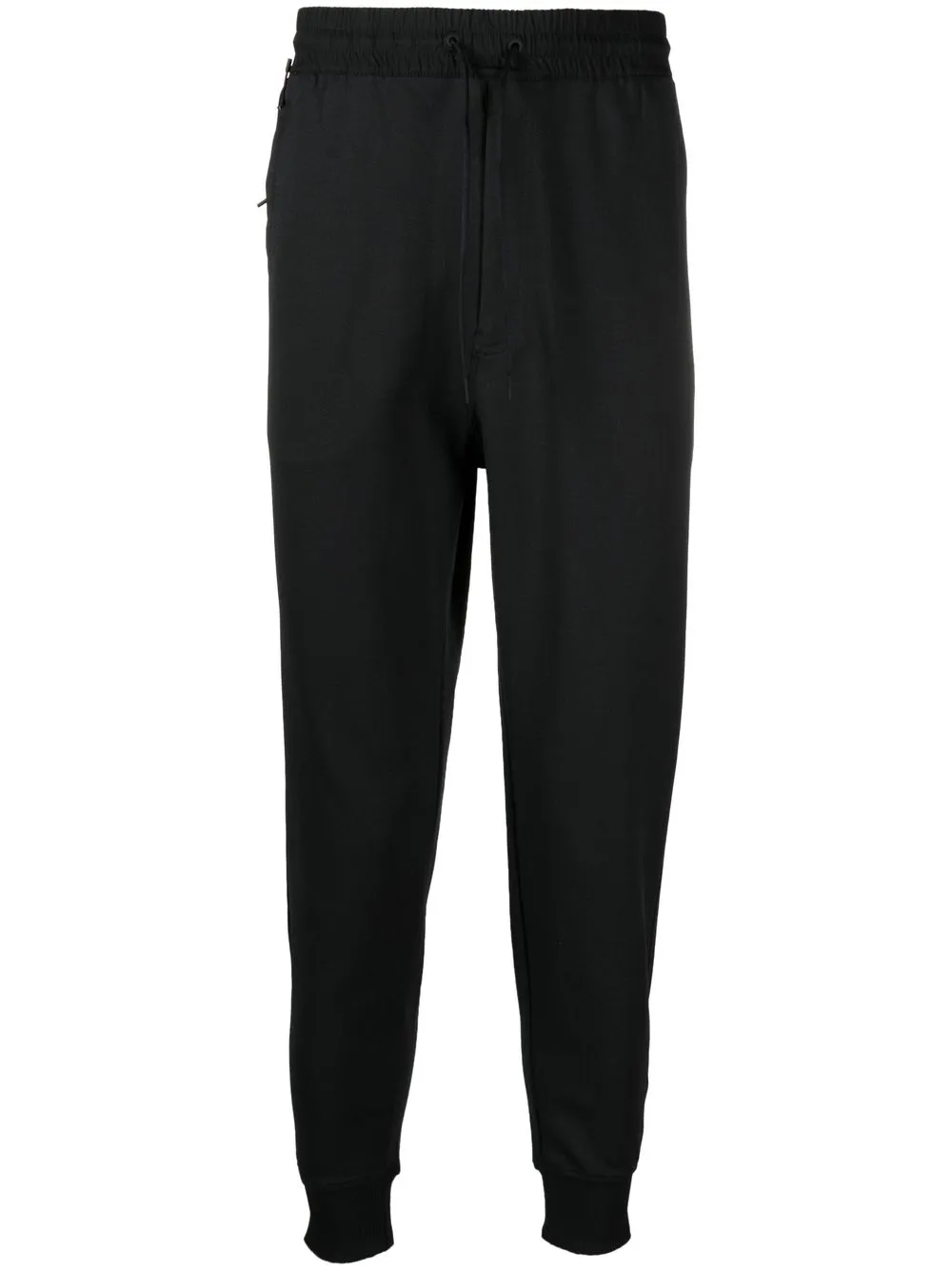

Y-3 logo-patch cotton track pants - Black