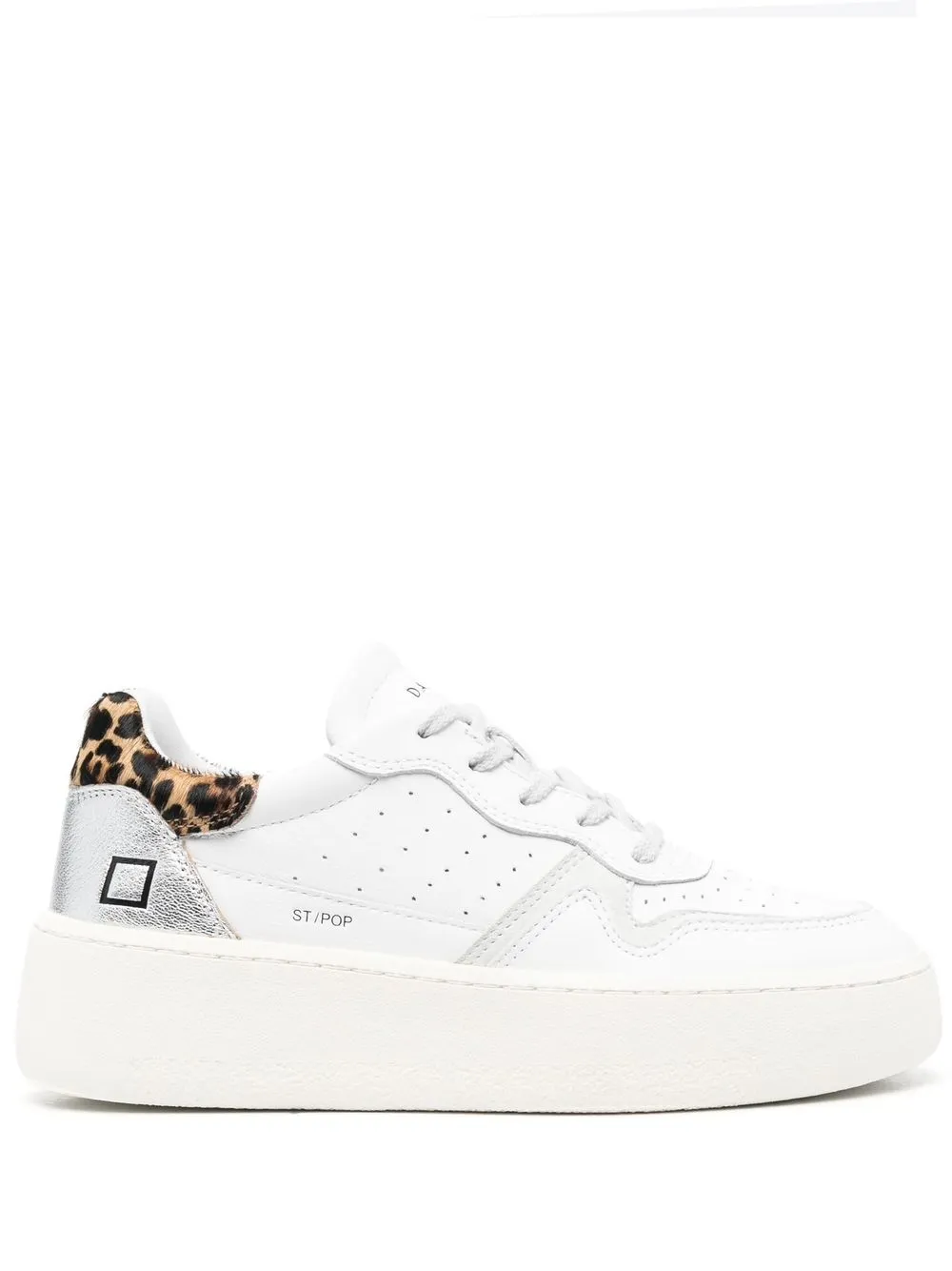 

D.A.T.E. leopard-counter low-top sneakers - White