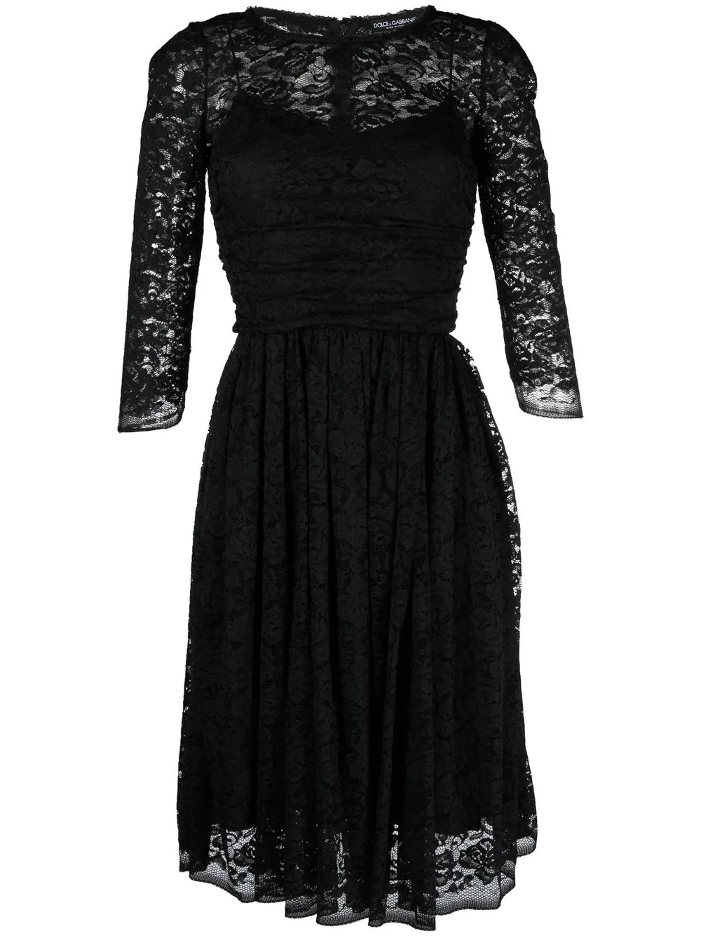 

Dolce & Gabbana Pre-Owned 2000s three-quarter sleeves lace dress - Black