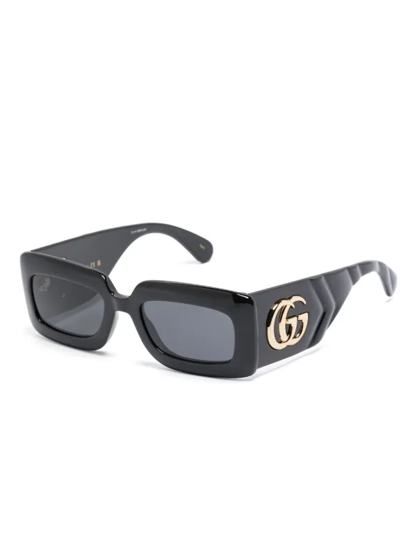 Gucci Eyewear スクエアフレーム サングラス | ブラック | FARFETCH JP