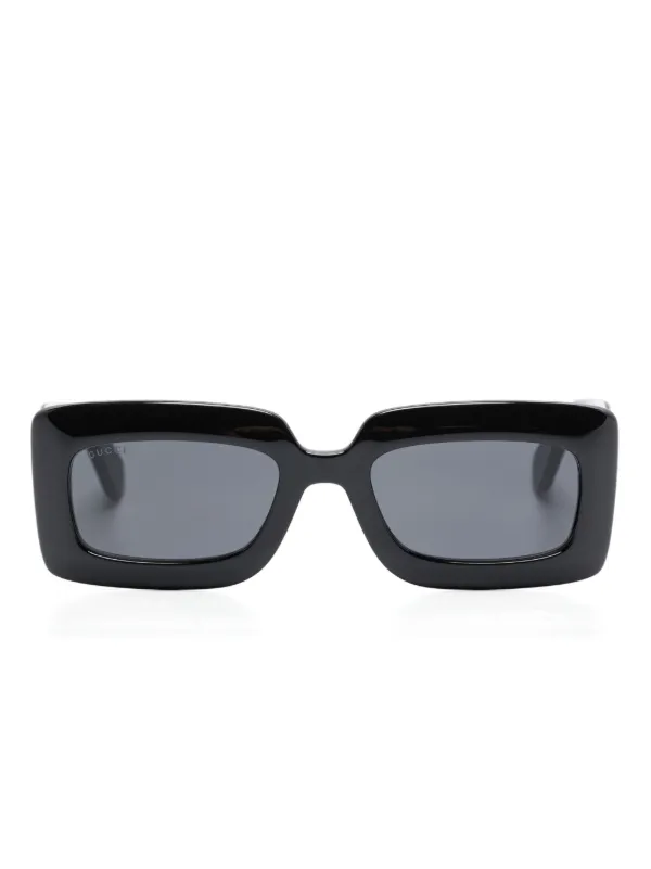 GUCCI サングラス 四角形フレーム ブラック Gucci Eyewear スクエアフレーム サングラス | ブラック | FARFETCH JP
