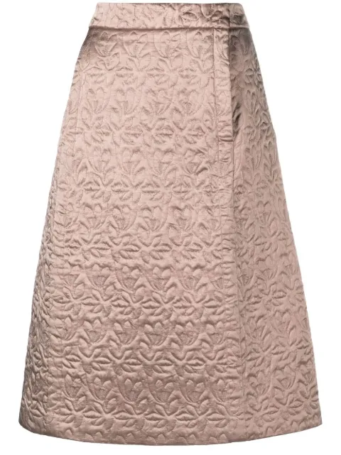 Maison Margiela falda de satén capitonada