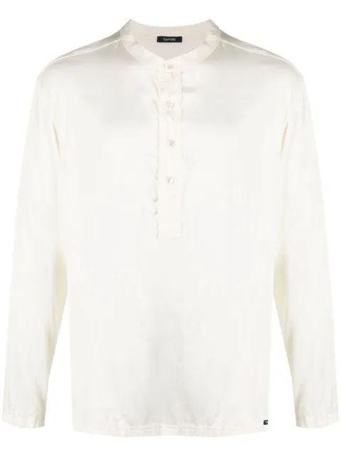 TOM FORD button-placket satin shirt