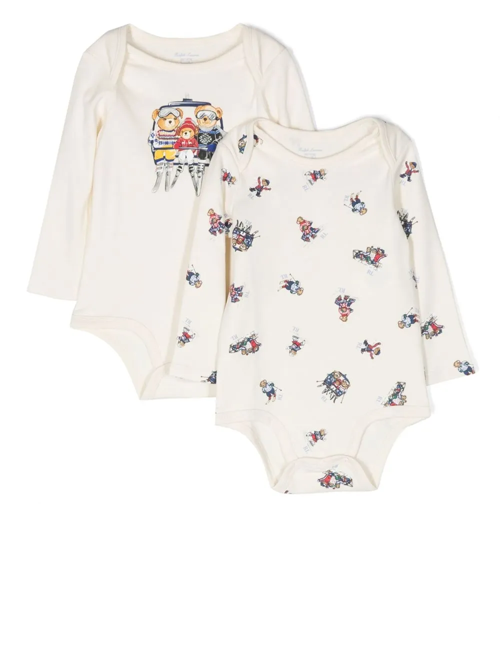 

Ralph Lauren Kids Polo Bear cotton romper set - Neutrals