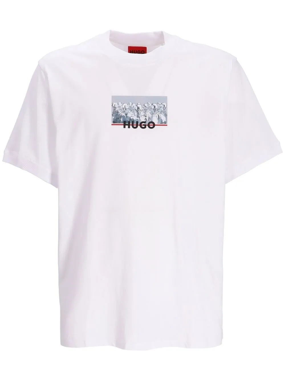 

HUGO logo-print detail T-shirt - White