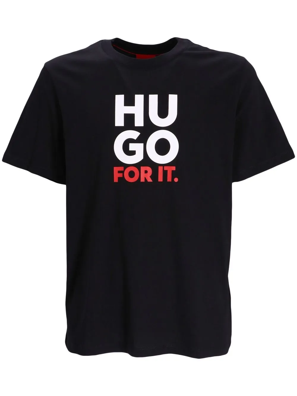 

HUGO logo-print detail T-shirt - Black