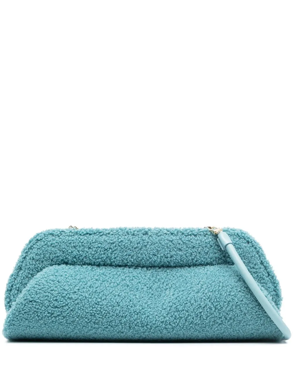 

Themoirè faux shearling clutch bag - Blue