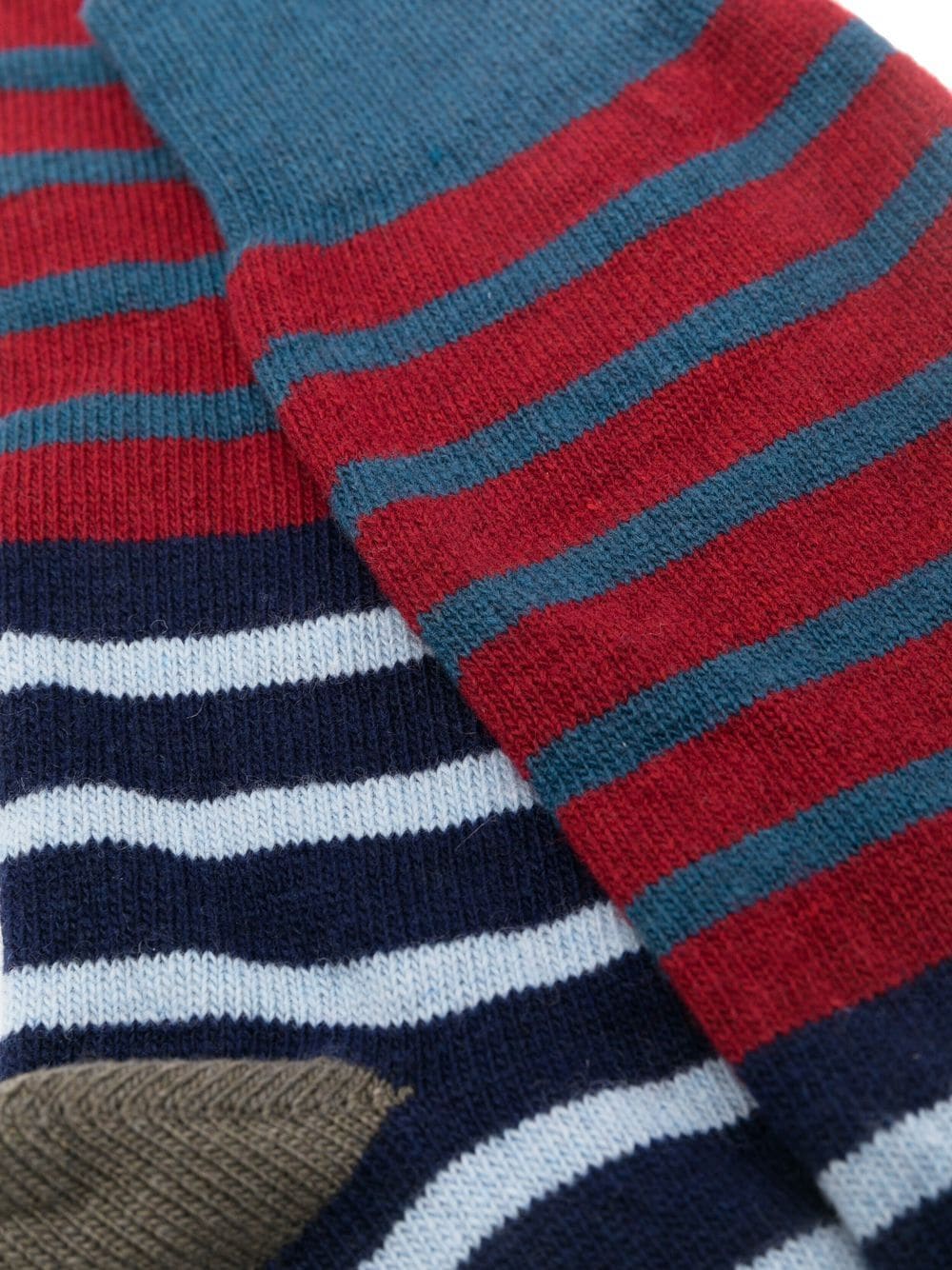 Shop Paul Smith Fine-knit Striped Ankle Socks In Blue