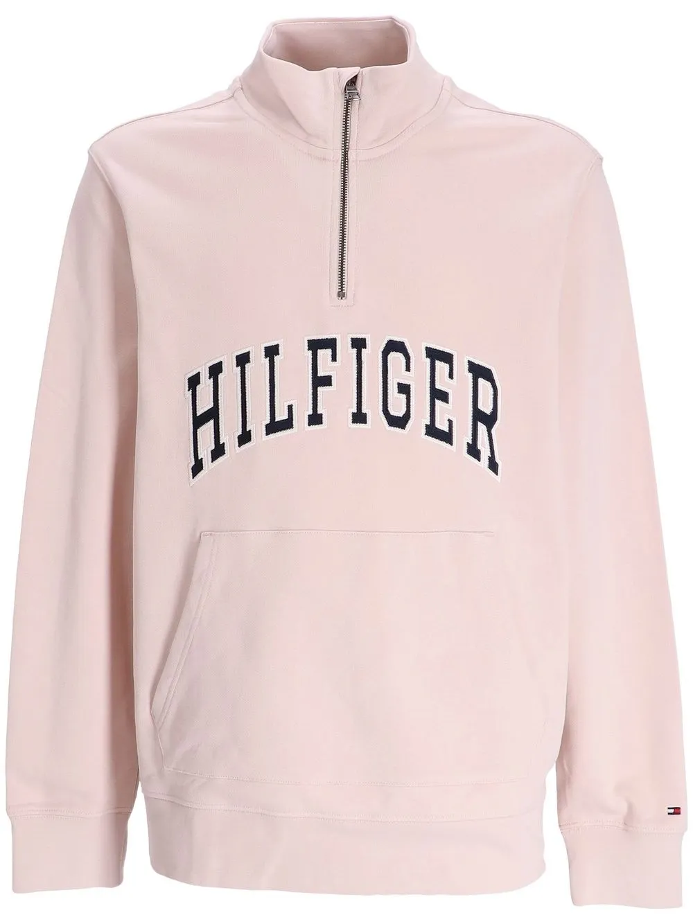 Tommy Hilfiger logo-print half-zip sweatshirt - Pink