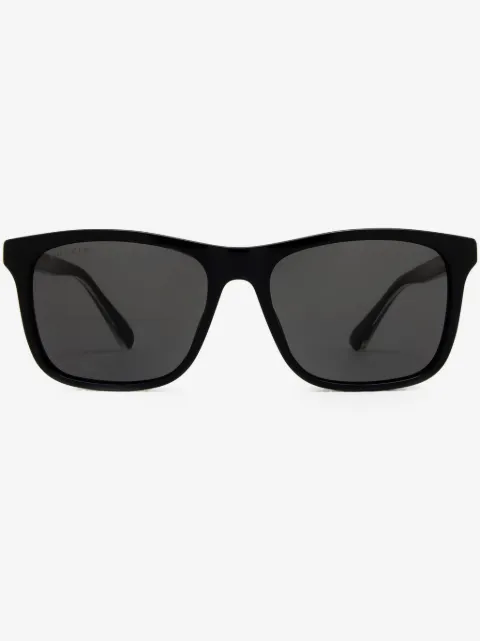 Gucci Eyewear Óculos de sol quadrado com faixa Web