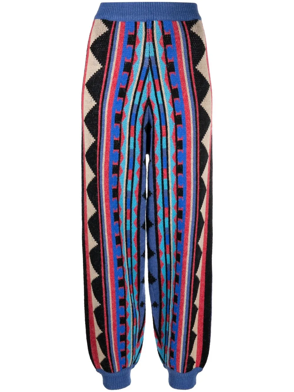 

FARM Rio geometric-knitted trousers - Blue