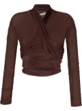 Alexander Wang ruched draped crop top - Brown