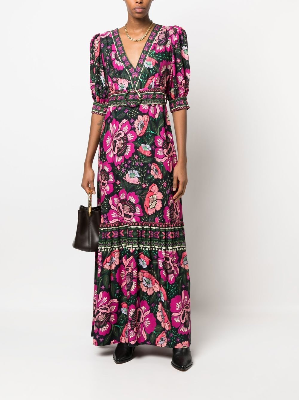 FARM Rio floral-print puff-sleeve Dress - Farfetch