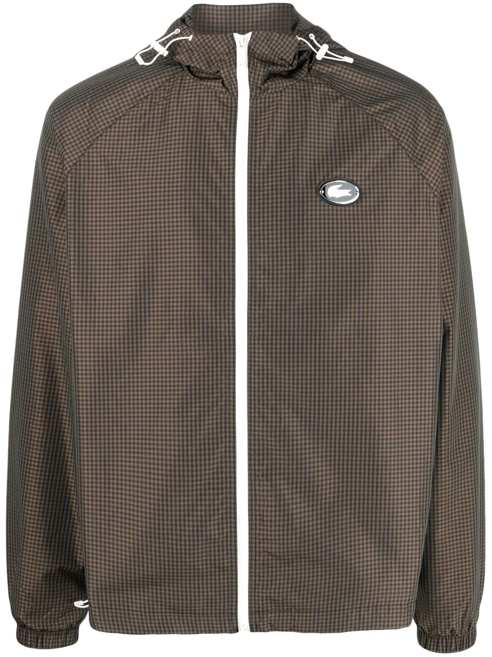 

Lacoste gingham-check lightweight jacket - Brown