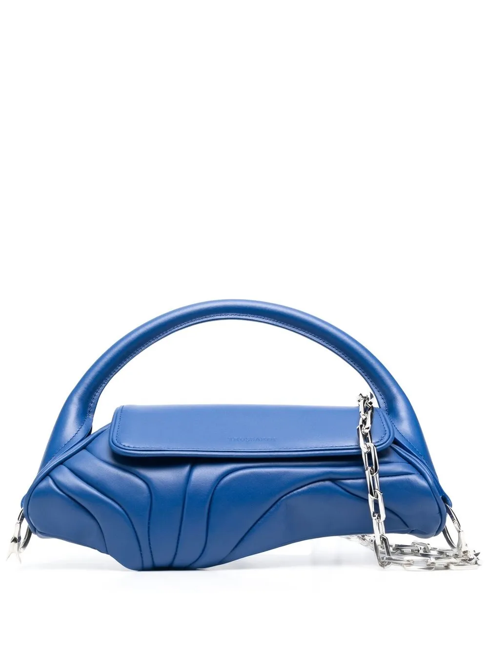 

Trussardi asymmetric foldover leather bag - Blue