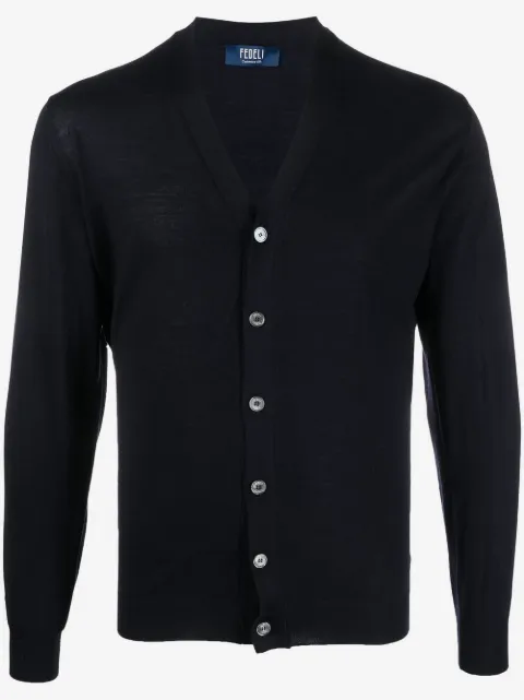 Fedeli wool button-fastening cardigan
