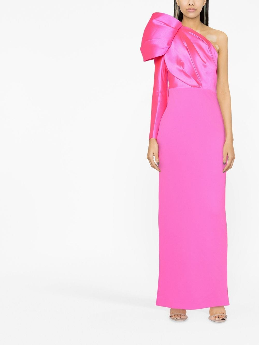 Solace London Lexi One-shoulder Evening Gown In Pink | ModeSens