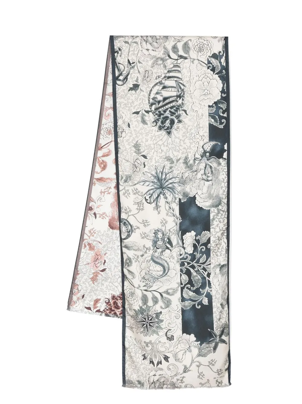 

ETRO graphic-print silk scarf - Blue