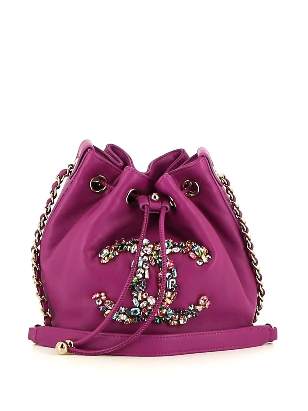 

CHANEL Pre-Owned embellished CC bucket bag - Pink