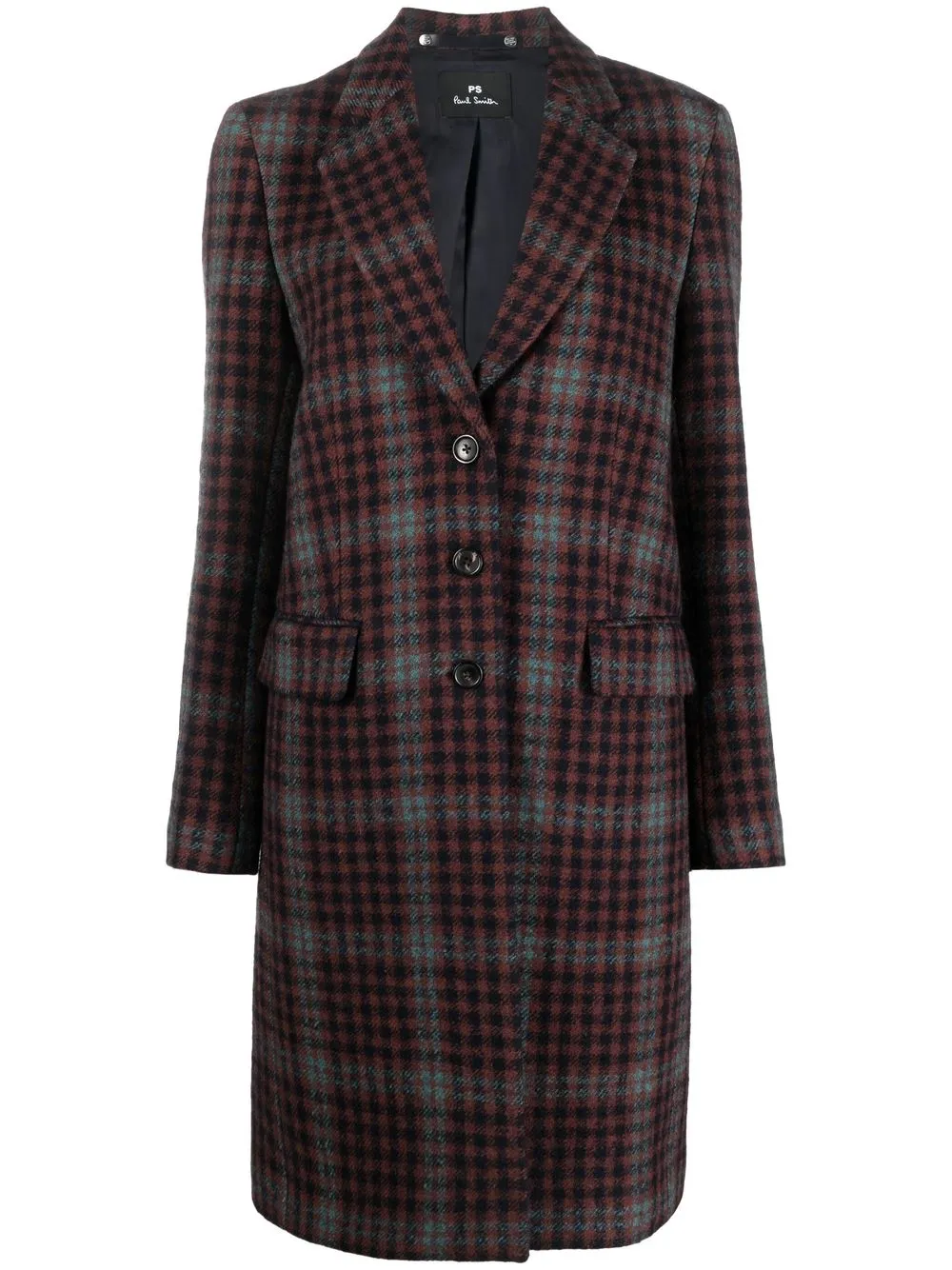 

PS Paul Smith Epsom check-pattern coat - Brown