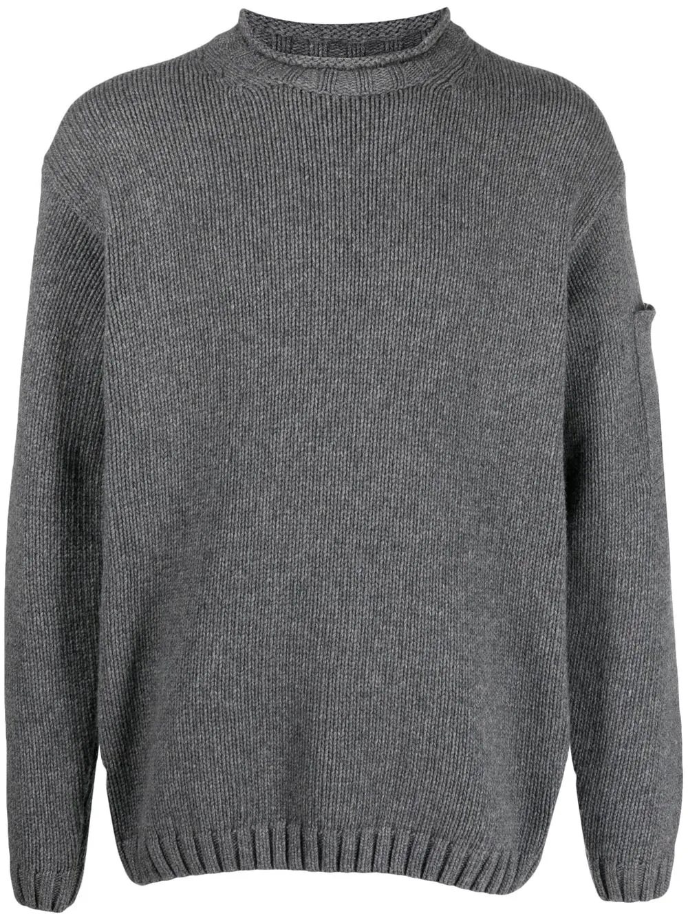 

C.P. Company logo-patch sleeve knit jumper - Grey